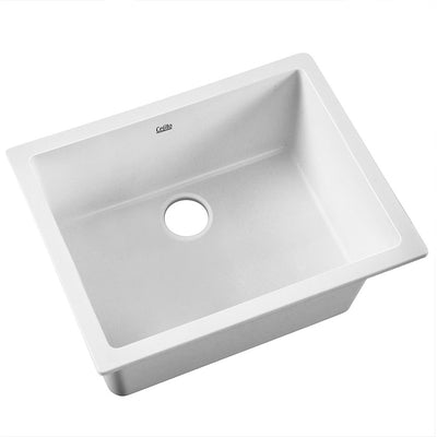 Dealsmate Cefito Stone Kitchen Sink 610X470MM Granite Under/Topmount Basin Bowl Laundry White