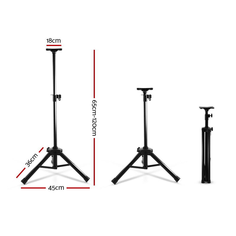 Dealsmate Alpha Speaker Stand 65-120cm Adjustable Height Surround Sound Studio Home 2pcs