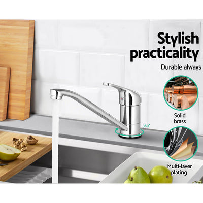 Dealsmate Cefito Kitchen Mixer Tap Mixer Long Spout Sink Faucet Basin Laundry Chrome