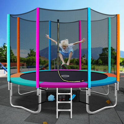 Dealsmate  12FT Trampoline for Kids w/ Ladder Enclosure Safety Net Pad Gift Round