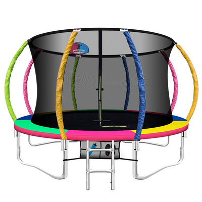 Dealsmate  12FT Trampoline for Kids w/ Ladder Enclosure Safety Net Rebounder Colors