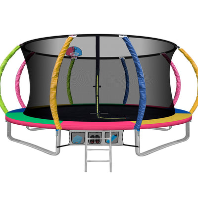 Dealsmate  14FT Trampoline for Kids w/ Ladder Enclosure Safety Net Rebounder Colors
