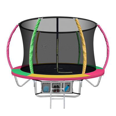 Dealsmate  8FT Trampoline for Kids w/ Ladder Enclosure Safety Net Rebounder Colors