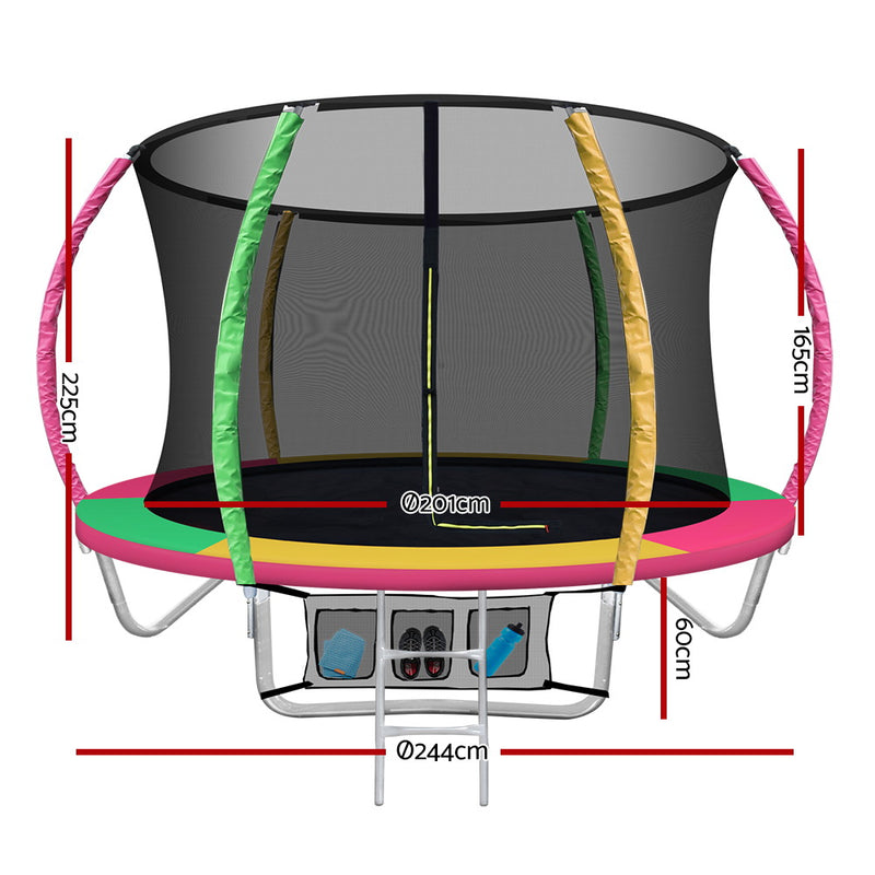 Dealsmate  8FT Trampoline for Kids w/ Ladder Enclosure Safety Net Rebounder Colors