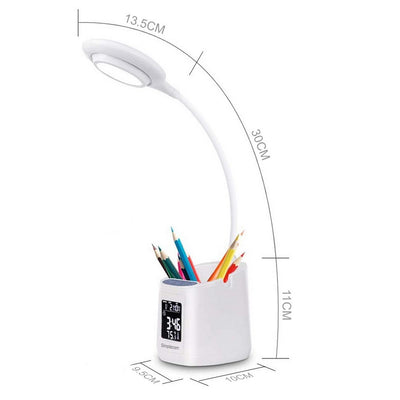 Dealsmate Simplecom EL621 LED Desk Lamp with Pen Holder and Digital Clock Rechargeable
