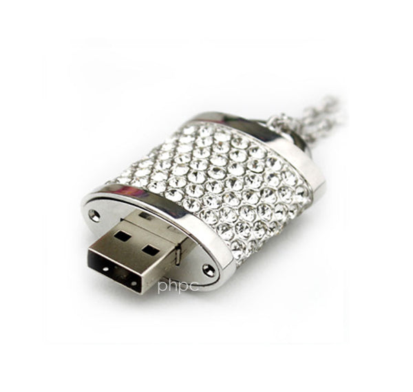 Dealsmate 16GB Crystal Lock Pendant USB Flash Drive Pen Stick Memory (Silver)