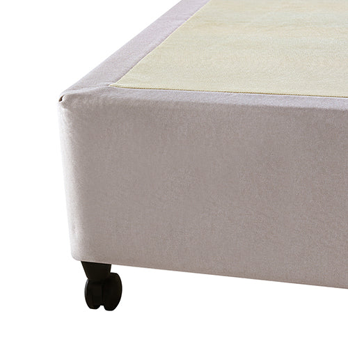 Dealsmate Mattress Base Ensemble Double Size Solid Wooden Slat in Beige with Removable Cover