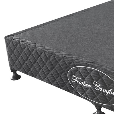 Dealsmate Mattress Base Ensemble Double Size Solid Wooden Slat in Charcoal with Removable Cover