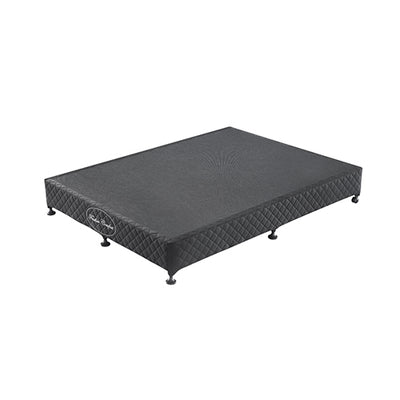 Dealsmate Mattress Base Ensemble King Size Solid Wooden Slat in Black with Removable Cover