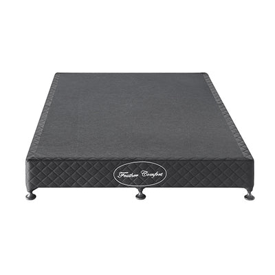 Dealsmate Mattress Base Ensemble Queen Size Solid Wooden Slat in Black with Removable Cover