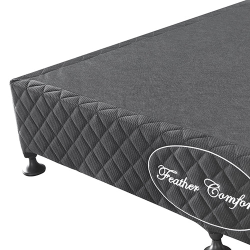 Dealsmate Mattress Base Ensemble Queen Size Solid Wooden Slat in Black with Removable Cover