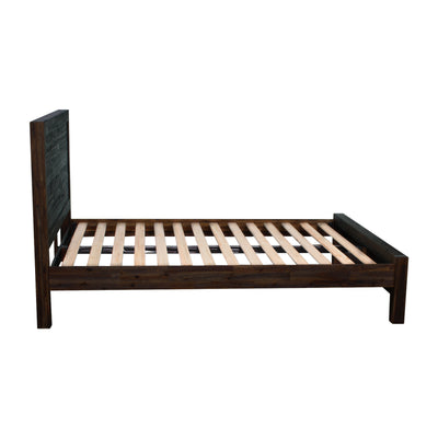 Dealsmate 4 Pieces Bedroom Suite in Solid Wood Veneered Acacia Construction Timber Slat King Size Chocolate Colour Bed, Bedside Table & Tallboy