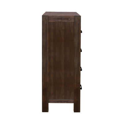 Dealsmate 4 Pieces Bedroom Suite in Solid Wood Veneered Acacia Construction Timber Slat King Size Chocolate Colour Bed, Bedside Table & Tallboy