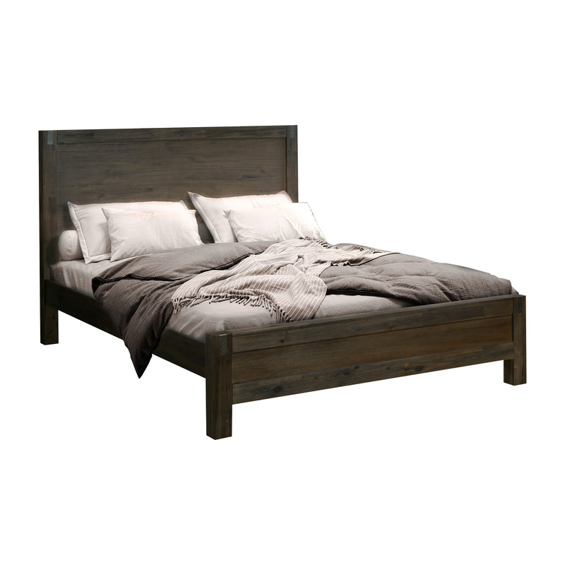 Dealsmate Bed Frame Double Size in Solid Wood Veneered Acacia Bedroom Timber Slat in Chocolate