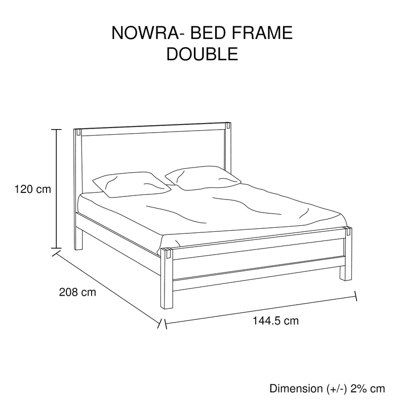 Dealsmate Bed Frame Double Size in Solid Wood Veneered Acacia Bedroom Timber Slat in Chocolate