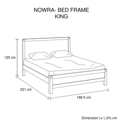 Dealsmate Bed Frame King Size in Solid Wood Veneered Acacia Bedroom Timber Slat in Chocolate