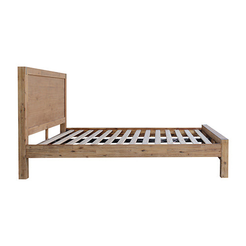 Dealsmate Bed Frame King Size in Solid Wood Veneered Acacia Bedroom Timber Slat in Oak