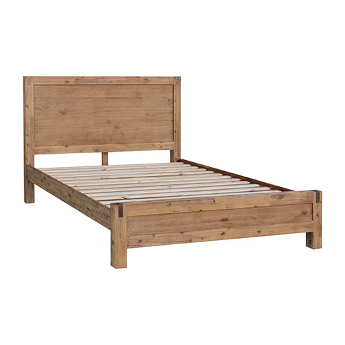 Dealsmate Bed Frame Single Size in Solid Wood Veneered Acacia Bedroom Timber Slat in Oak