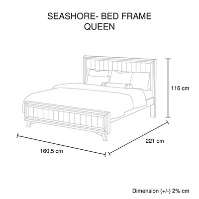 Dealsmate Queen Size Silver Brush Bed Frame in Acacia Wood Construction