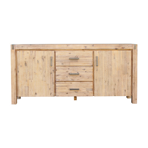 Dealsmate Buffet Sideboard in Oak Colour Constructed with Solid Acacia Wooden Frame Storage Cabinet with Drawers