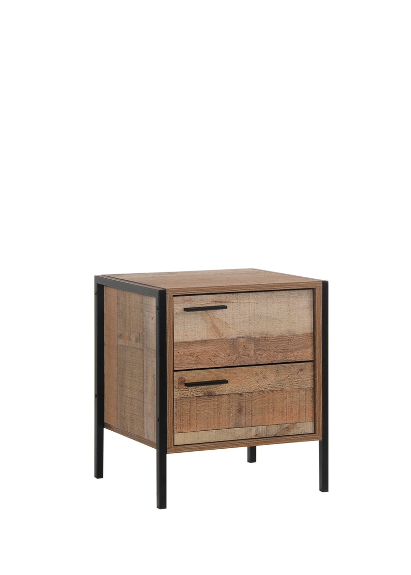 Dealsmate Bedside Table 2 drawers Night Stand Particle Board Construction in Oak Colour