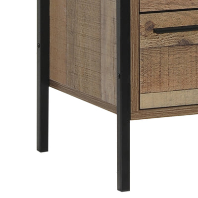 Dealsmate Bedside Table 2 drawers Night Stand Particle Board Construction in Oak Colour