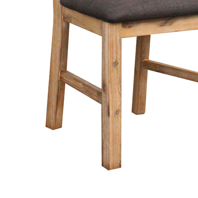 Dealsmate 2x Wooden Frame Leatherette in Solid Wood Acacia & Veneer Dining Chairs in Oak Colour