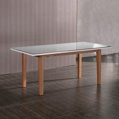 Dealsmate Dining Table White Top High Glossy Wooden Base
