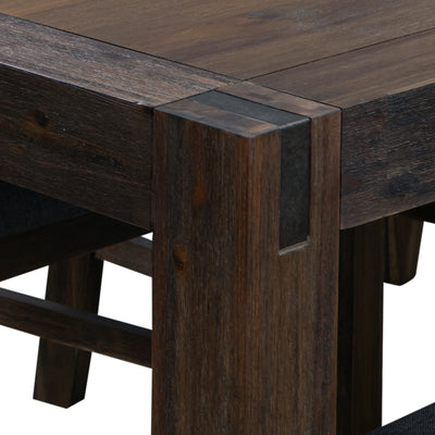 Dealsmate Dining Table 210cm Large Size with Solid Acacia Wooden Base in Chocolate Colour