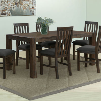 Dealsmate Dining Table 180cm Medium Size with Solid Acacia Wooden Base in Chocolate Colour