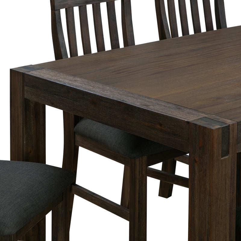 Dealsmate Dining Table 180cm Medium Size with Solid Acacia Wooden Base in Chocolate Colour