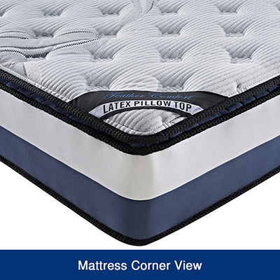 Dealsmate King Single Mattress Latex Pillow Top Pocket Spring Foam Medium Firm Bed