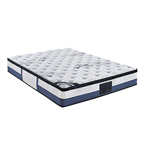 Dealsmate Queen Mattress Latex Pillow Top Pocket Spring Foam Medium Firm Bed