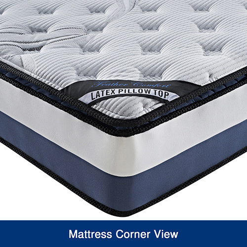 Dealsmate Single Mattress Latex Pillow Top Pocket Spring Foam Medium Firm Bed