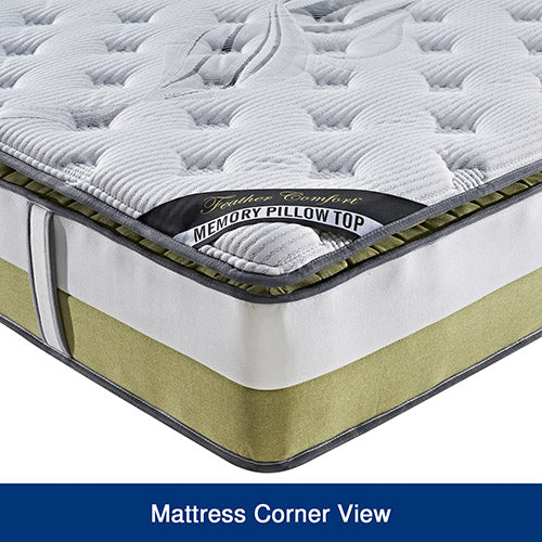 Dealsmate Queen Mattress Memory Pillow Top Pocket Spring Foam Medium Firm Bed