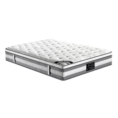 Dealsmate Mattress Euro Top Double Size Pocket Spring Coil with Knitted Fabric Medium Firm 34cm Thick