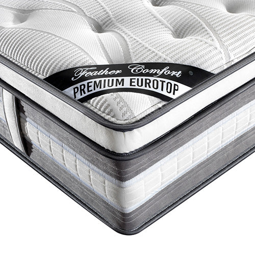 Dealsmate Mattress Euro Top Queen Size Pocket Spring Coil with Knitted Fabric Medium Firm 34cm Thick
