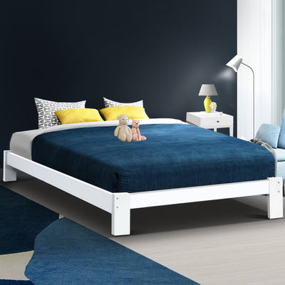 Dealsmate  Bed Frame Double Size Wooden White JADE