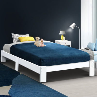 Dealsmate  Bed Frame King Single Size Wooden White JADE