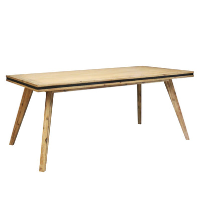 Dealsmate Dining Table 180cm Medium Size Solid Acacia Wooden Frame in Silver Brush Colour