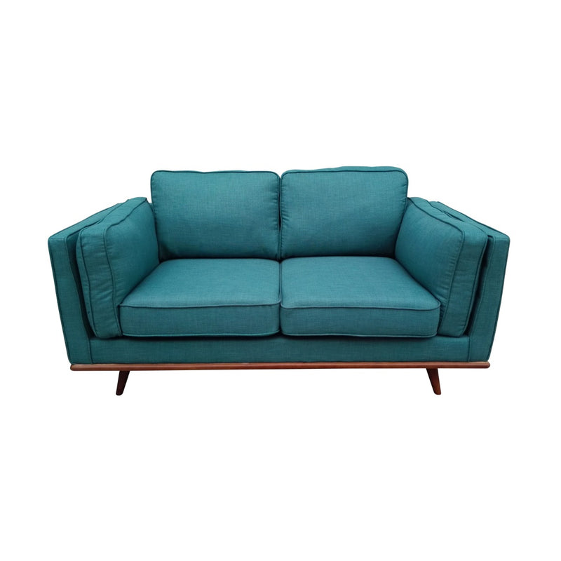 Dealsmate 2 Seater Sofa Teal Fabric Lounge Set for Living Room Couch with Wooden Frame - 