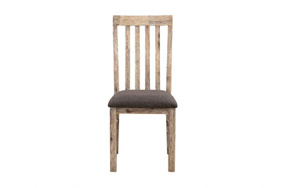 Dealsmate 2x Wooden Frame Leatherette in Solid Acacia Wood & Veneer Dining Chairs in Oak Colour