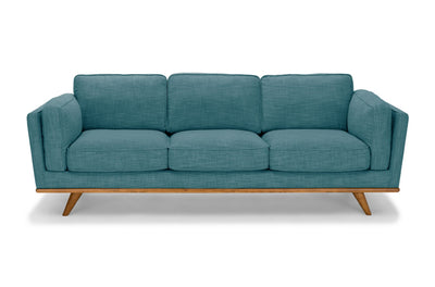 Dealsmate 3 Seater Sofa Teal Fabric Lounge Set for Living Room Couch with Wooden Frame