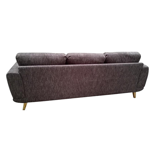 Dealsmate 3 Seater Sofa Brown Fabric Lounge Set for Living Room Couch with Solid Wooden Frame