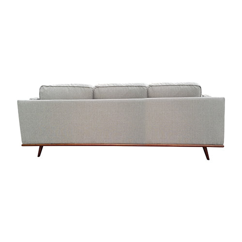 Dealsmate 3 Seater Sofa Beige Fabric Modern Lounge Set for Living Room Couch with Wooden Frame