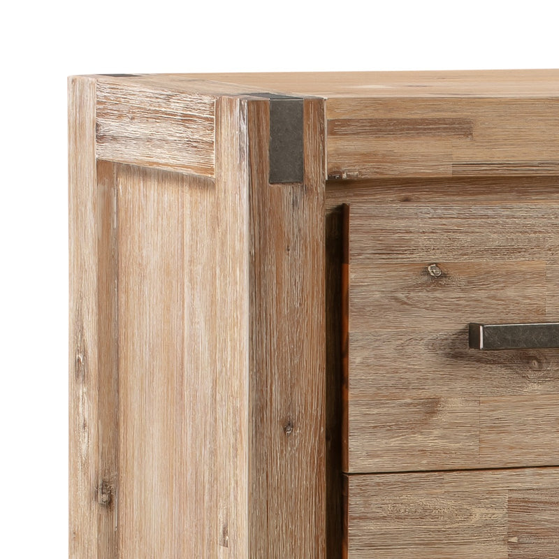 Dealsmate Tallboy with 4 Storage Drawers Assembled in Oak Colour Solid Wooden