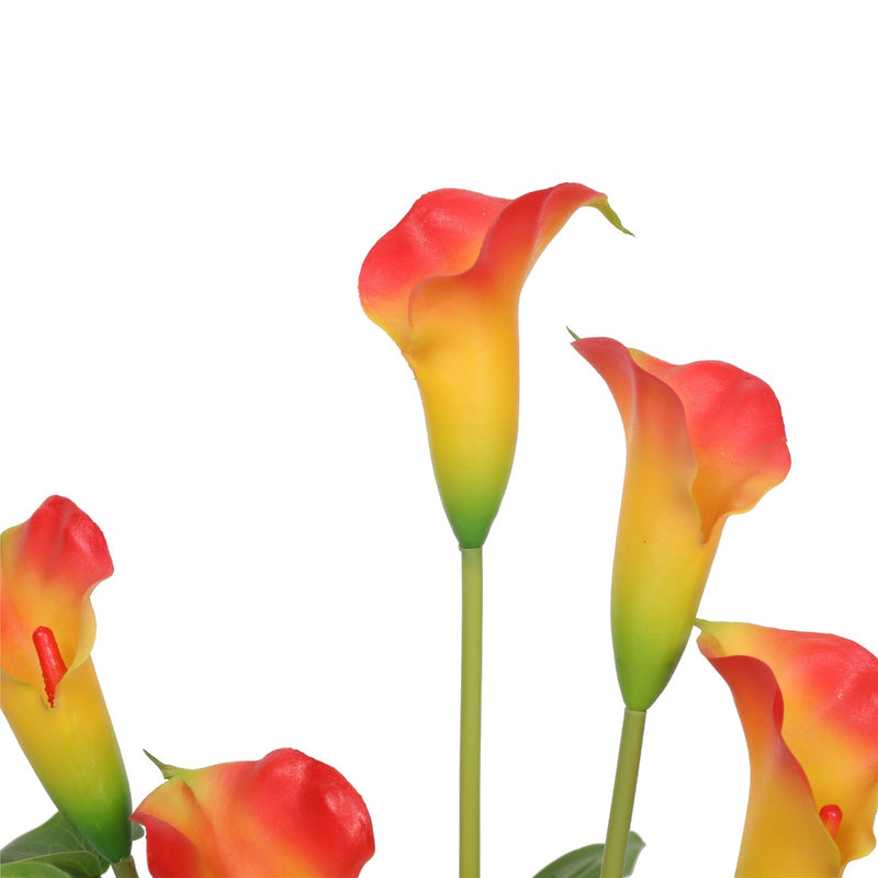 Dealsmate Artificial Flowering White & Orange Peace Lily / Calla Lily Plant 50cm