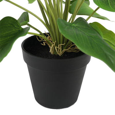 Dealsmate Artificial Flowering White & Orange Peace Lily / Calla Lily Plant 50cm