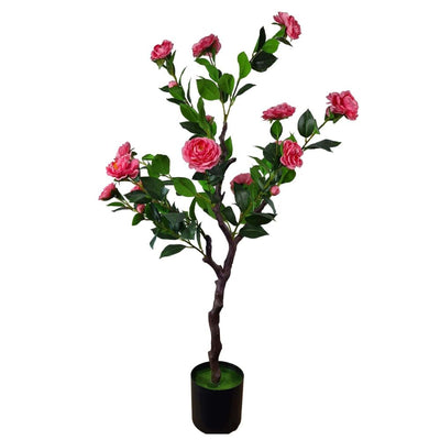 Dealsmate Flowering Natural Pink Artificial Camellia Tree 100cm