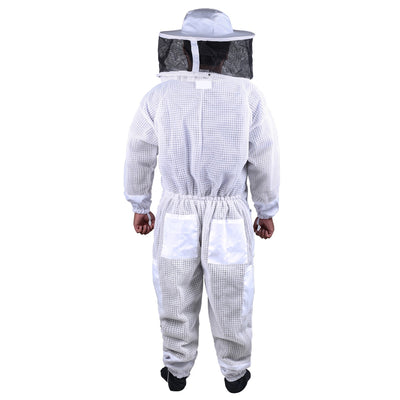 Dealsmate Beekeeping Bee Full Suit 3 Layer Mesh Ultra Cool Ventilated Round Head Beekeeping Protective Gear SIZE L